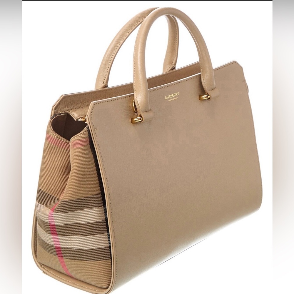 New Burberry Banner Tan Leather Women's Bag satchel tote MSRP $1950